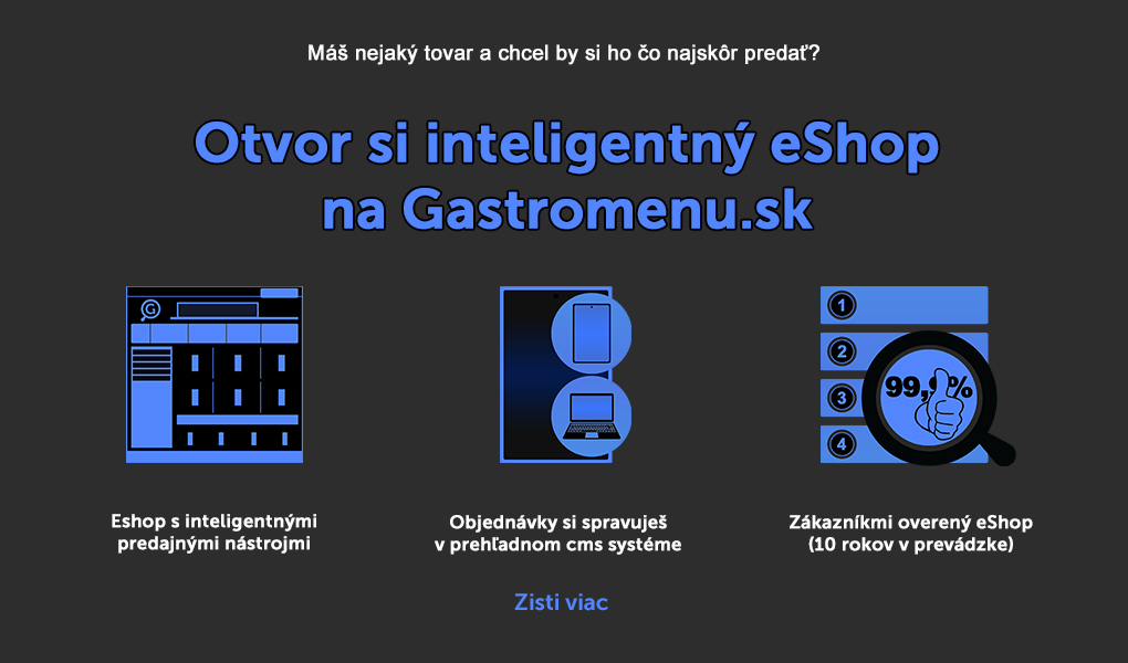 Vytvor si eshop na gastromenu.sk a predávaj online svojtovar