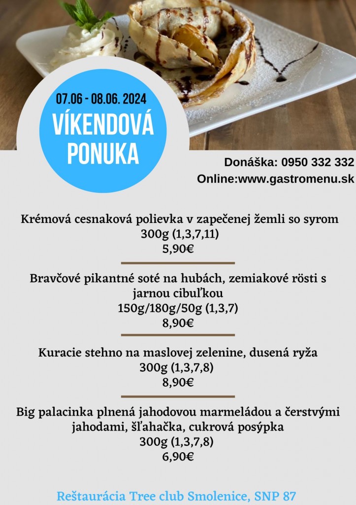 Upútavka na Gastromenu.sk - Víkendová ponuka 08.06. - 09.06. 2024 